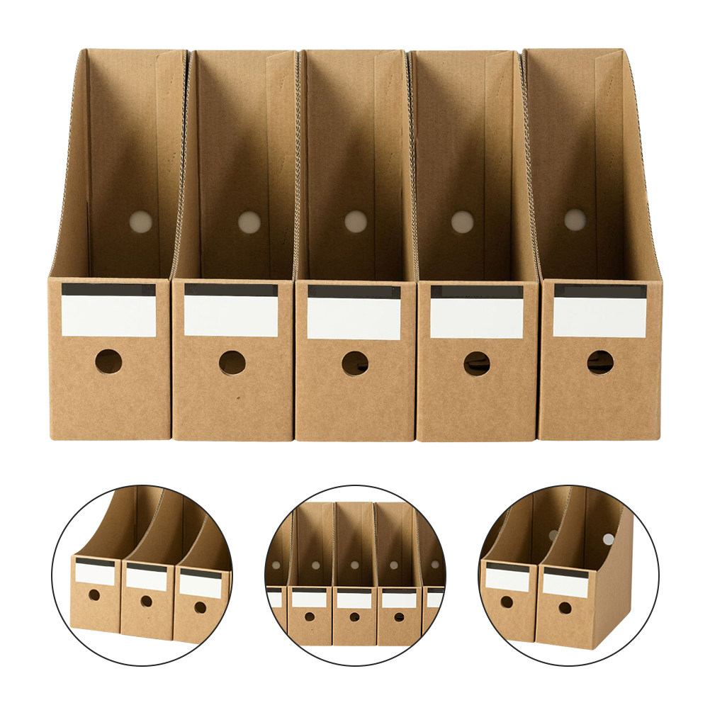 Kraft Paper Box - 10pcs Kraft Paper File Storage Box,