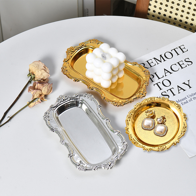 Candle Supplies Luxury - Retro Luxury Silver Plated Plates Cake