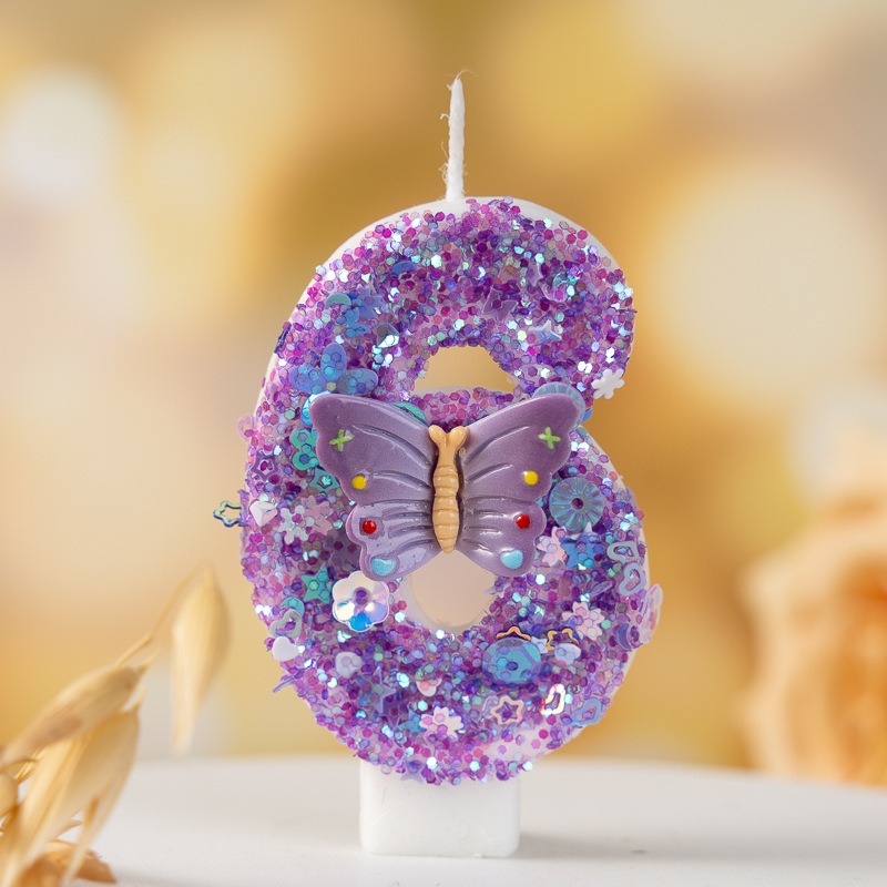 Purple Butterfly Number 0-9 Bi - Candle Supplies Luxury 评论和价格