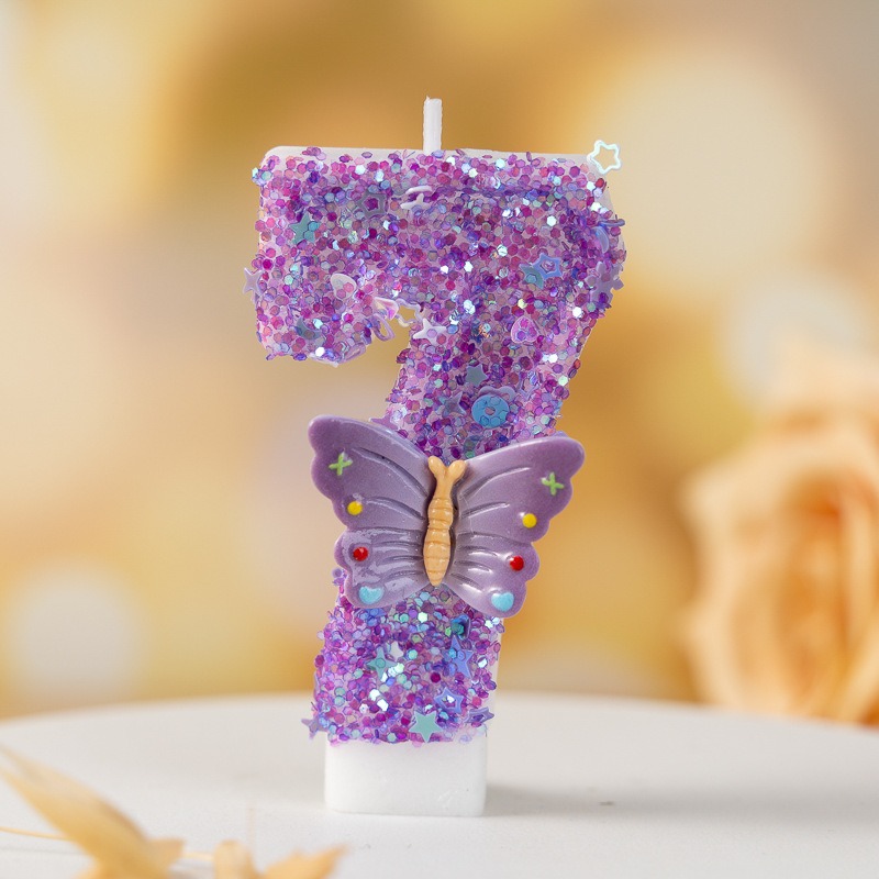 Purple Butterfly Number 0-9 Bi - Candle Supplies Luxury 评论和价格