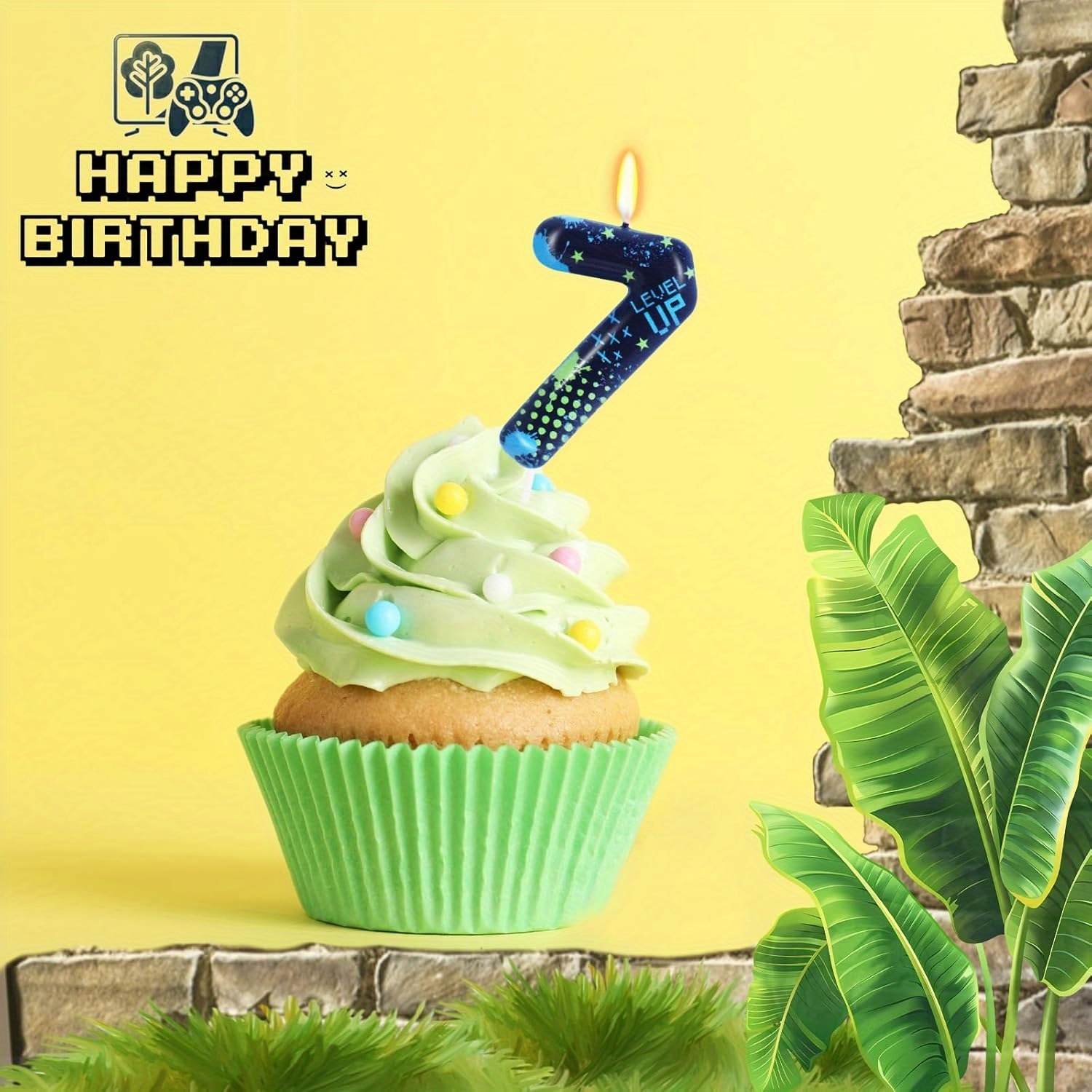 Blue Game Boy 0-9 Birthday Can - Candle Supplies Video 评论和价格