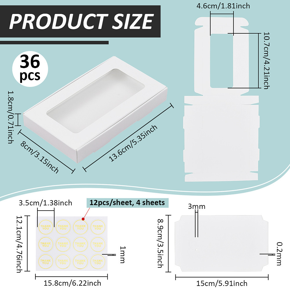 36Pcs Rectangle Kraft Paper St - Kraft Paper Box 评论和价格