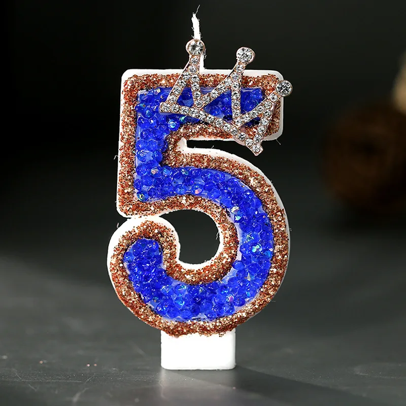 Blue Crown Sparkle Number Birt - Candle Supplies Luxury 评论和价格